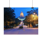 Rolled Poster — Nighttime Missouri Capitol Building Cityscape Wall Art