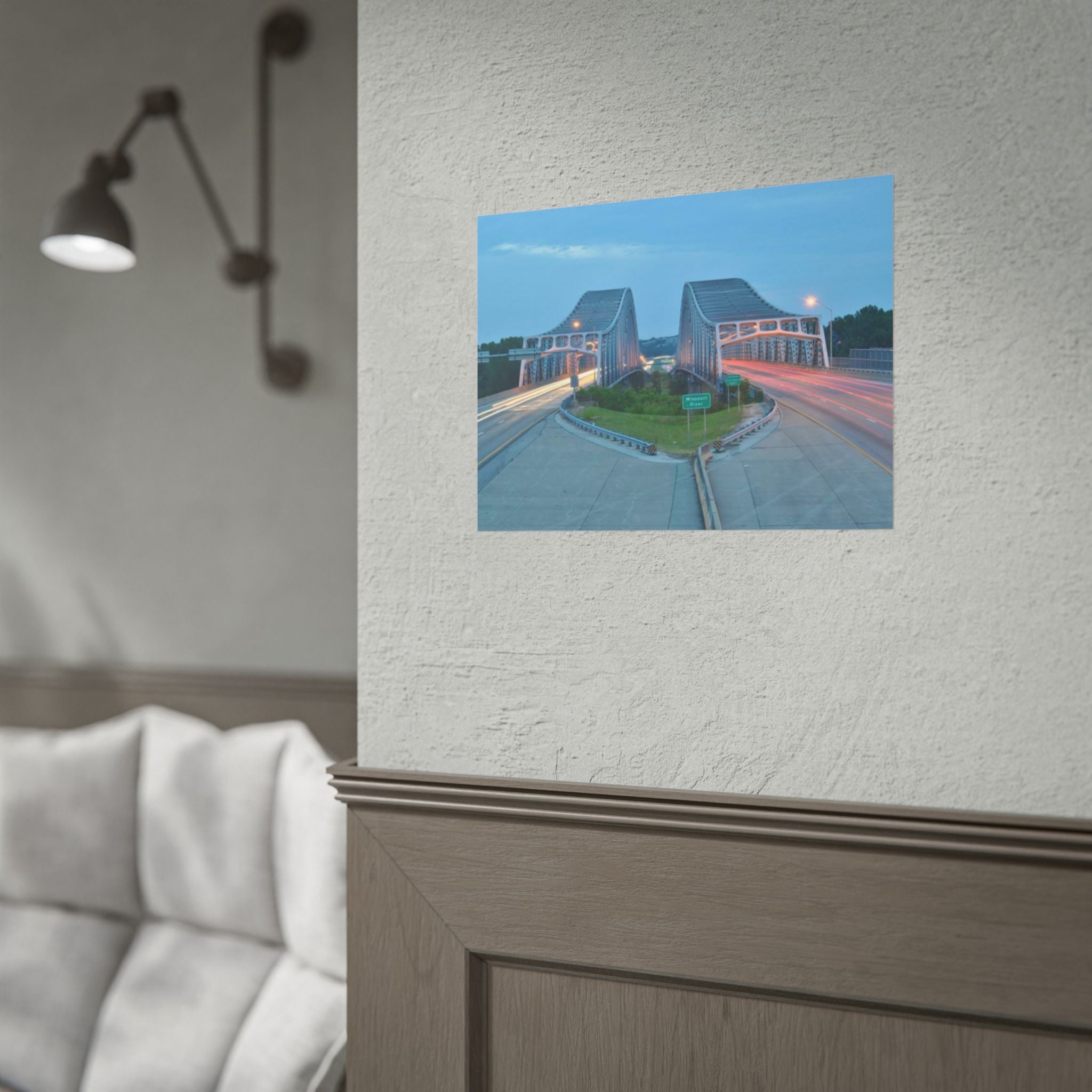 Twilight Bridge Rolled Poster — Long-Exposure Cityscape Wall Art