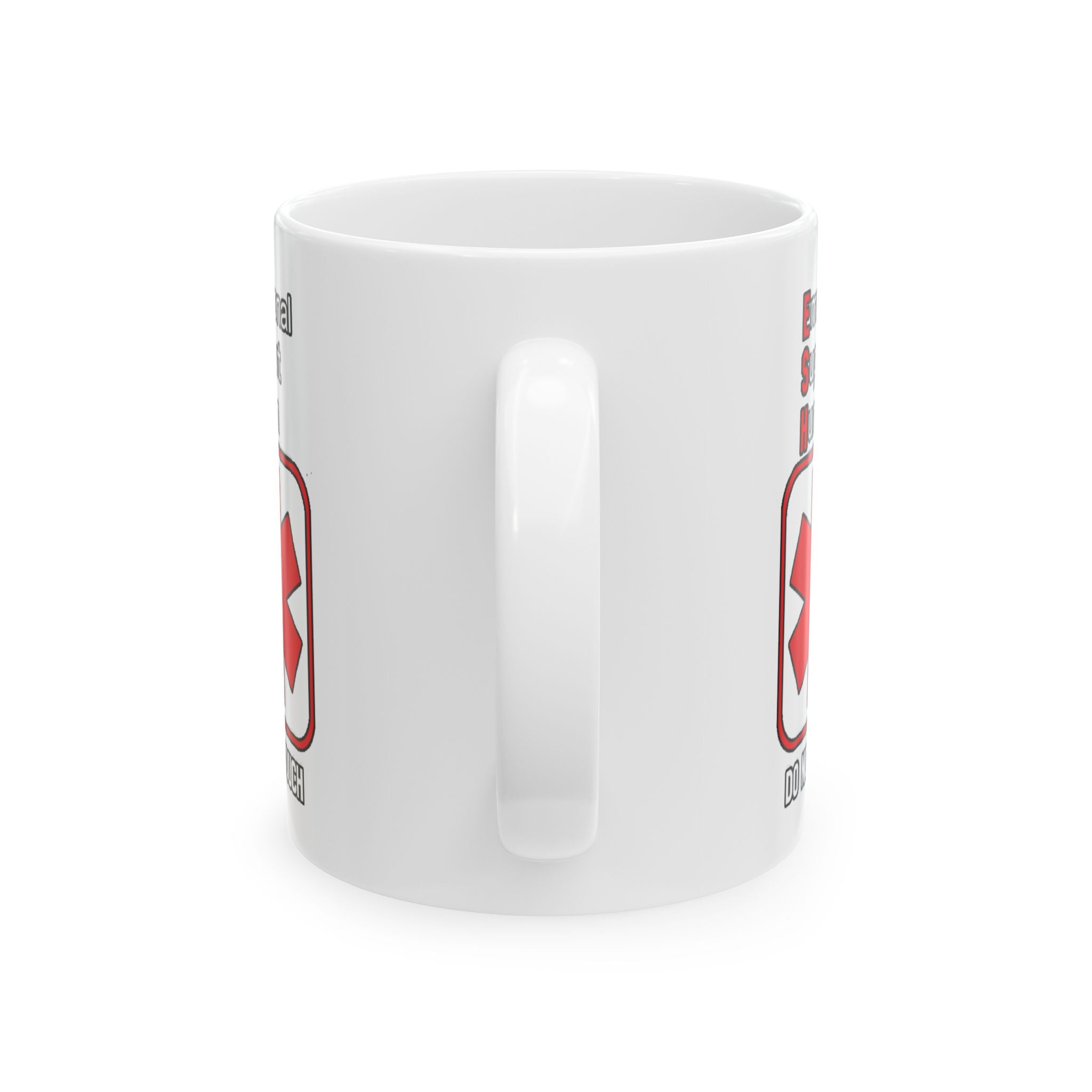 First Aid Coffee Mug — "Emotional Support Human-Do Not Touch" Emergency Medical Logo Ceramic Mug (11oz & 15oz)