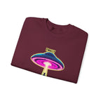 Crewneck Sweatshirt — "Finally We Found Intelligent Life" Neon UFO Graphic