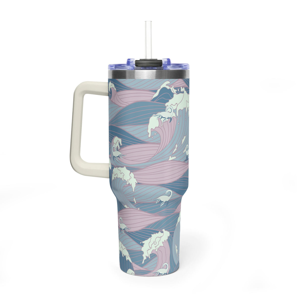 Nessie Waves 40oz Vacuum Tumbler — Insulated Travel Mug