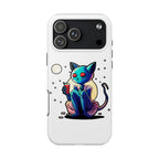 Cute Alien Cat Phone Case — Cosmic Cat with Drink Tough Phone Case