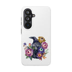 'Surreal' Tough Phone Case — Protective Phone Cover with Raven and Bouquet Design