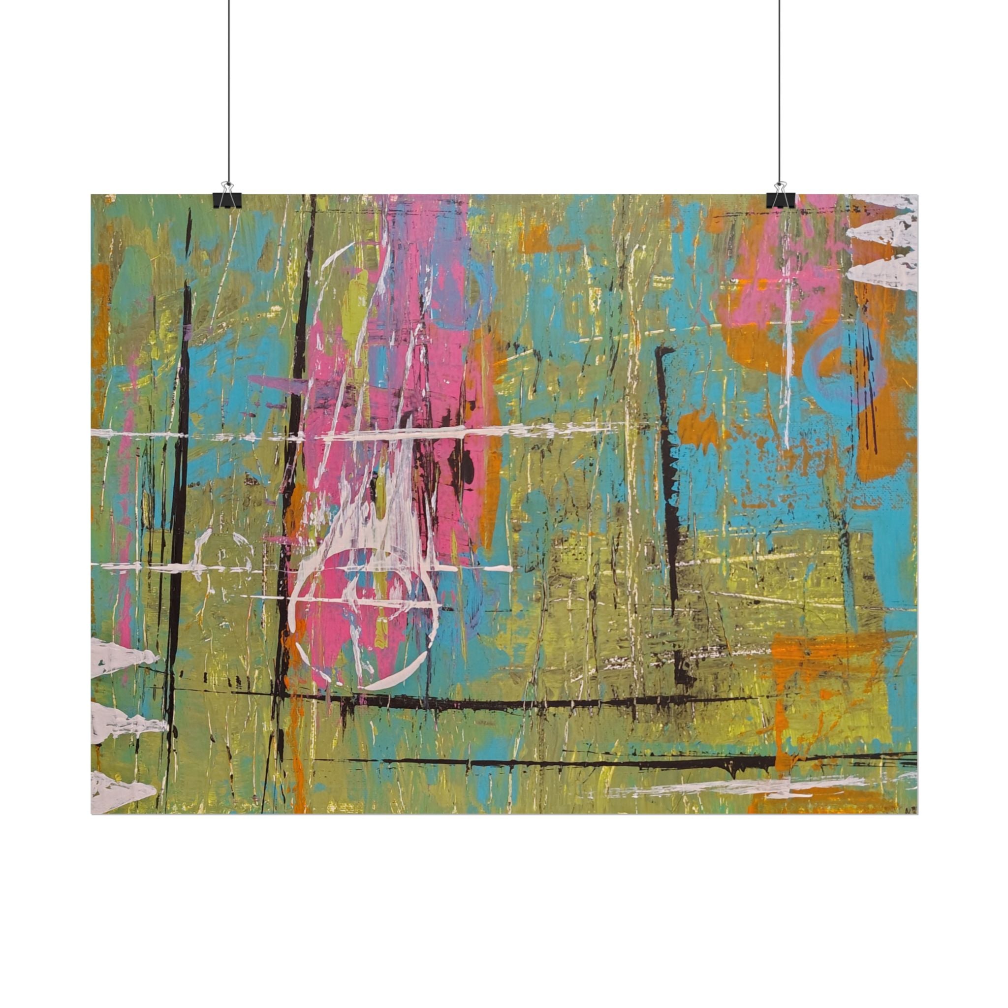 Abstract "1980s Puke" Color Splash Poster — Vibrant Modern Wall Art (Rolled Poster)