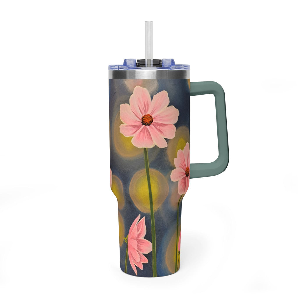 40oz Backlit Flowers Vacuum Tumbler