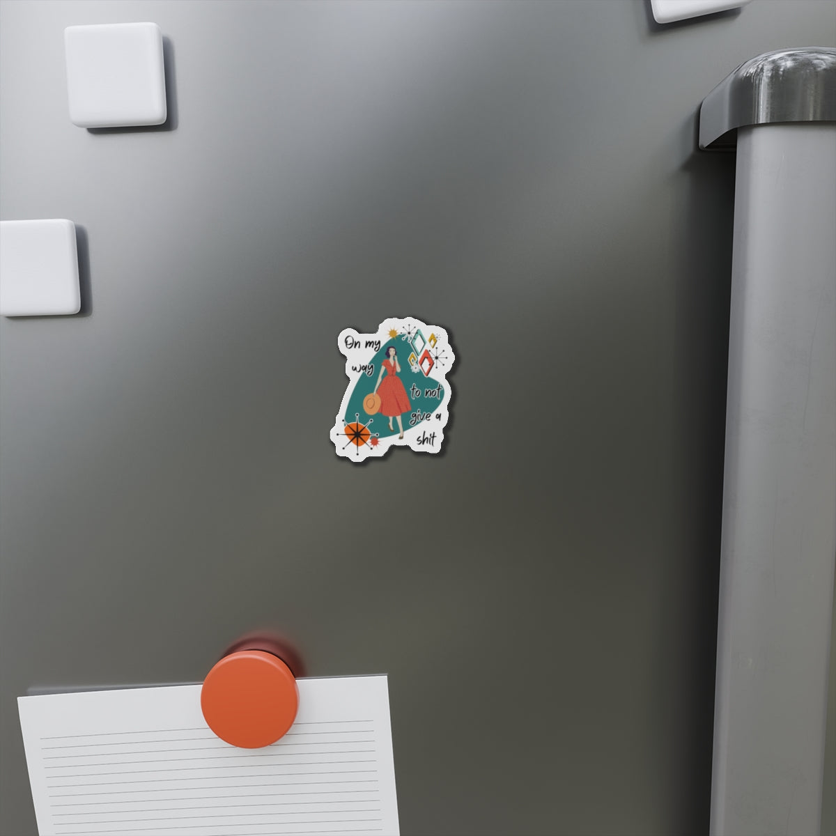 “On My Way to Not Give a Shit” Die-Cut Fridge Magnet