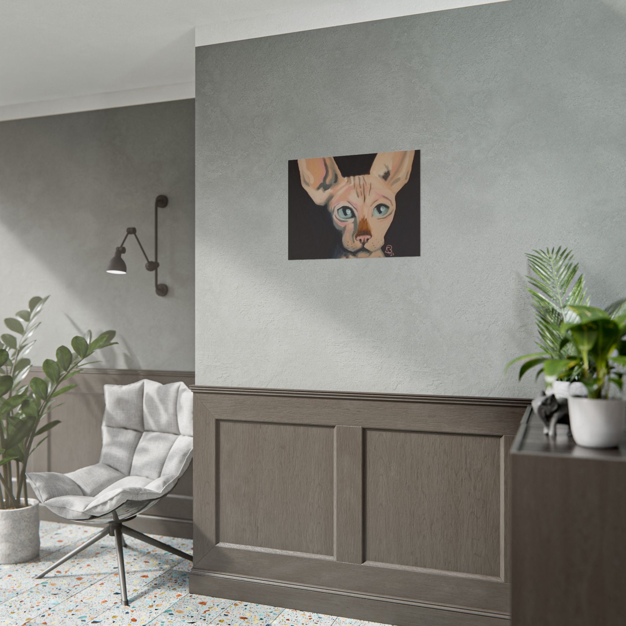 Sphynx Cat Art Poster — Rolled Fine Art Print