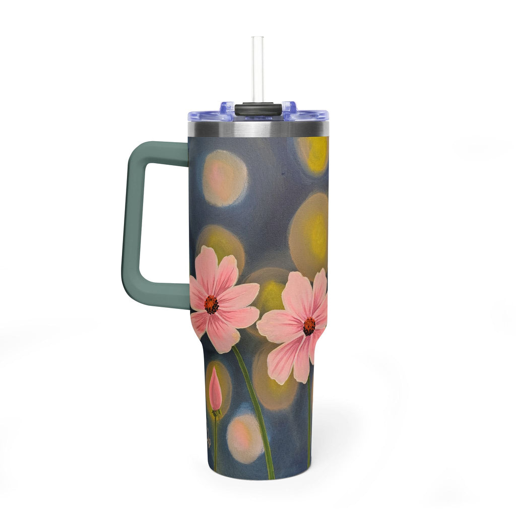 40oz Backlit Flowers Vacuum Tumbler