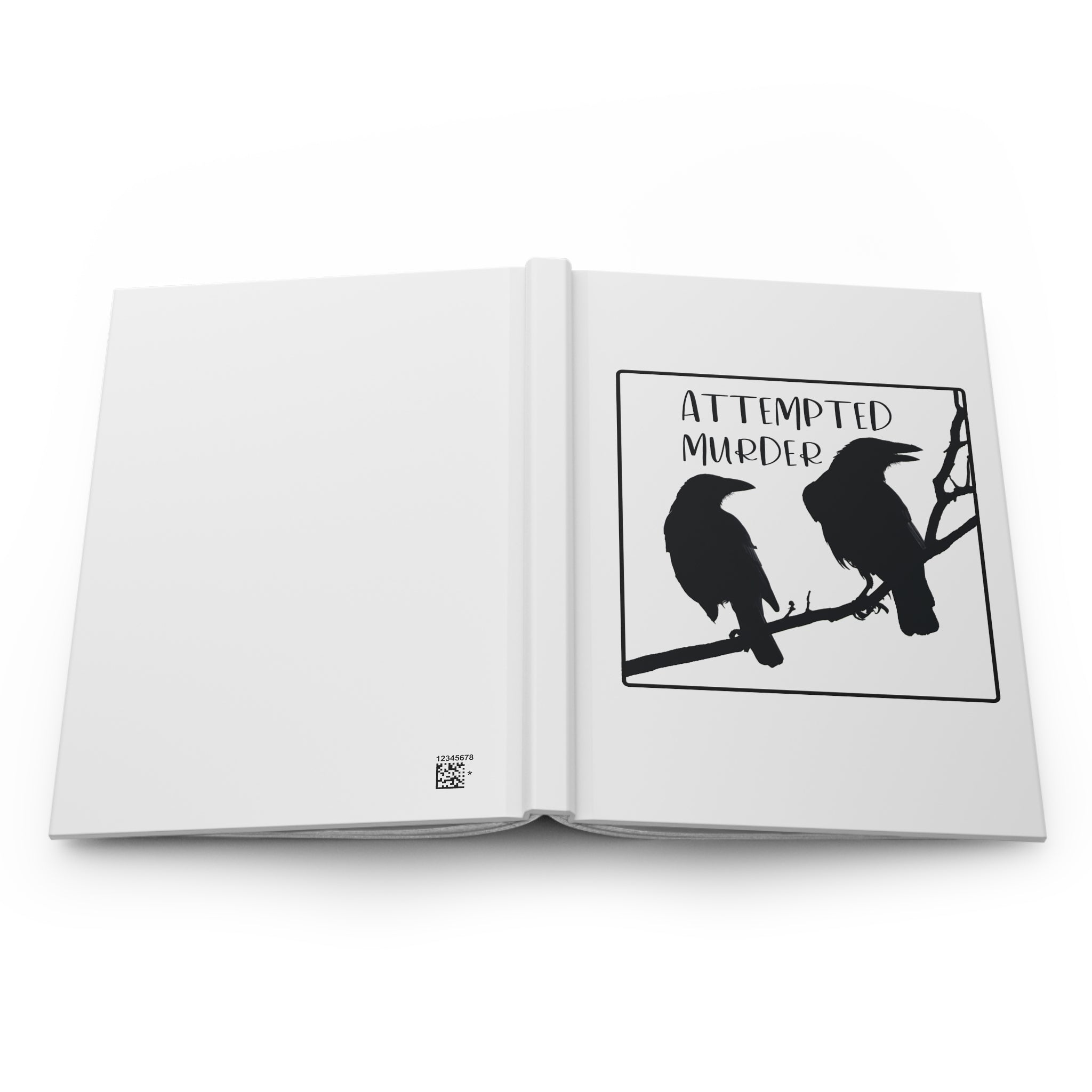 Attempted Murder Raven Hardcover Journal — Goth Bird Notebook