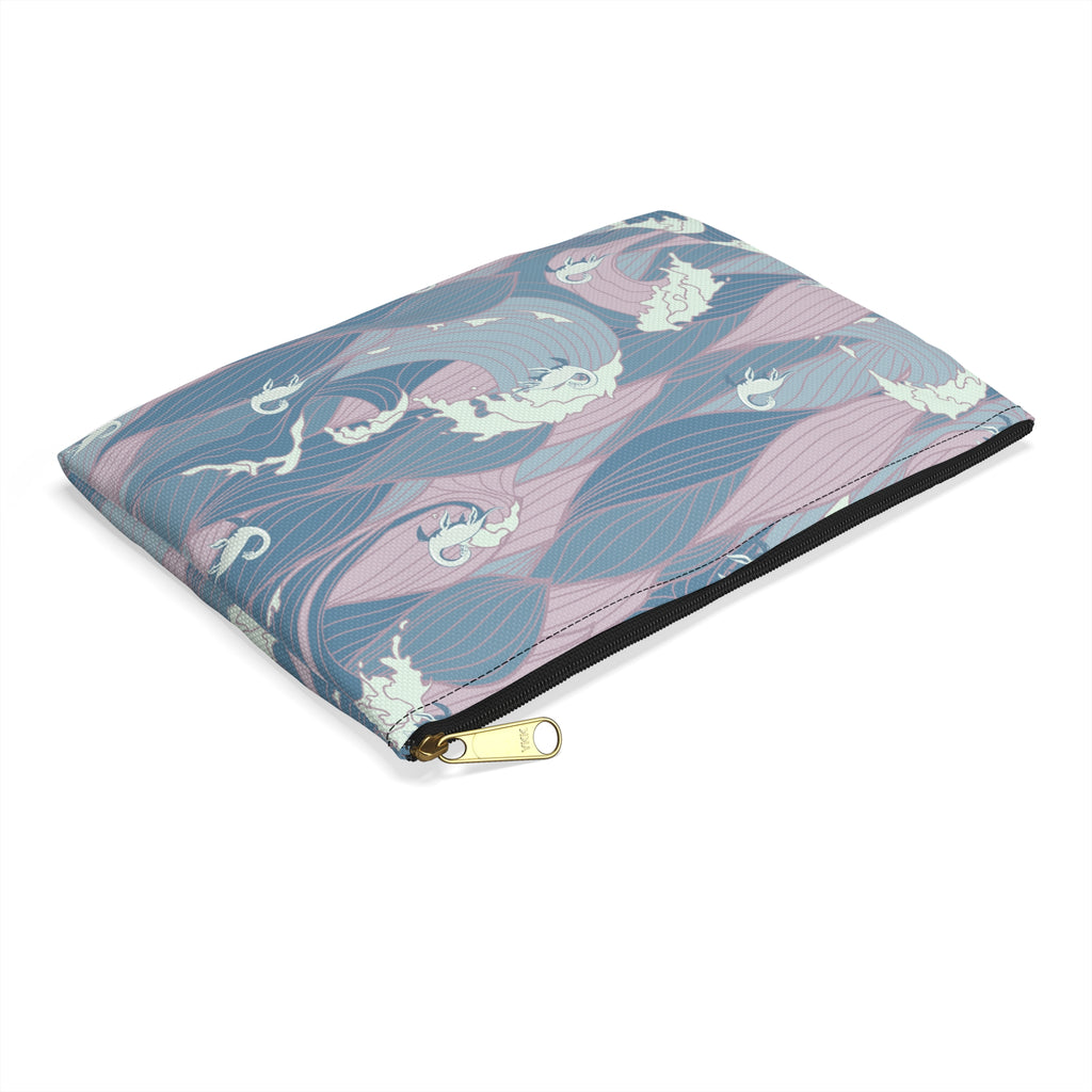 Nessie Waves Pattern Accessory Pouch — Pastel Ocean Waves Makeup Bag