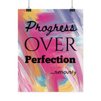 "Progress Over Perfection" – Motivational Wall Art for Office, Studio & Classroom