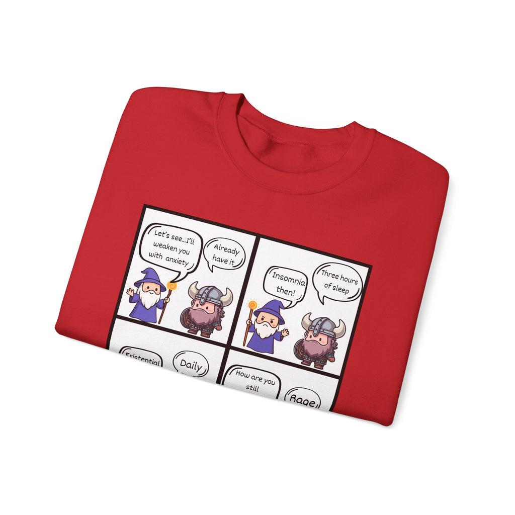 Comic D&D Sweatshirt — Cute Panel Cartoon Crewneck