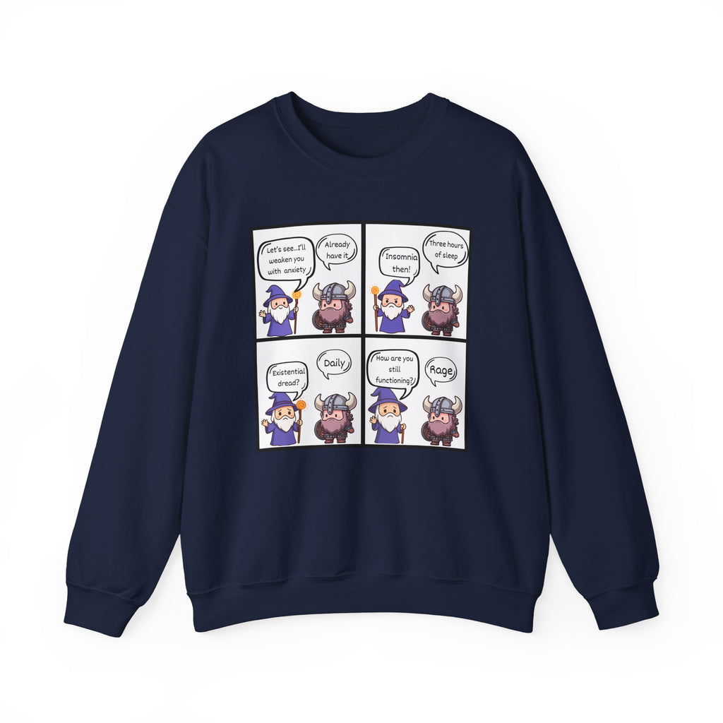 Comic D&D Sweatshirt — Cute Panel Cartoon Crewneck