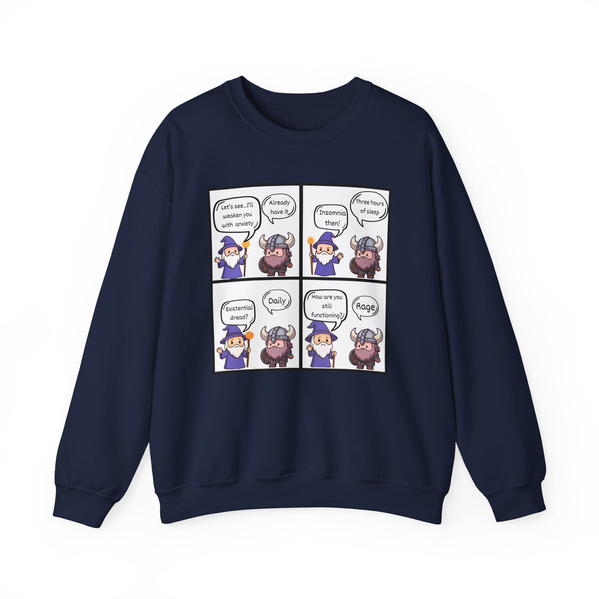 Comic D&D Sweatshirt — Cute Panel Cartoon Crewneck