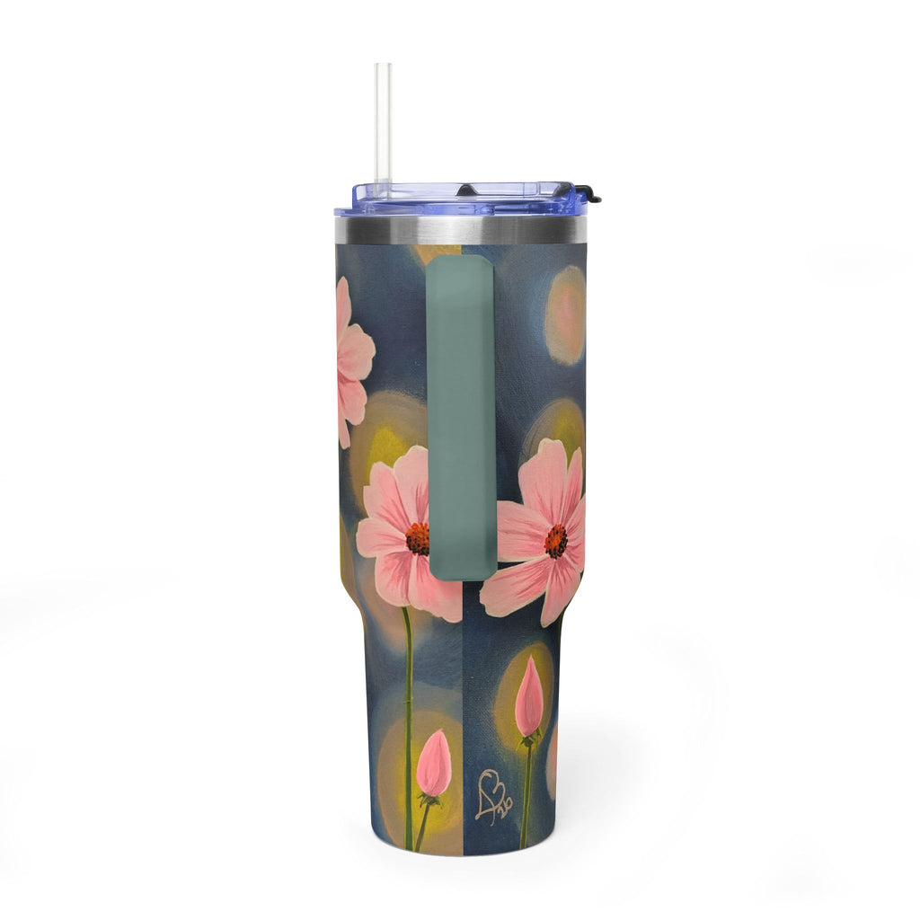 40oz Backlit Flowers Vacuum Tumbler