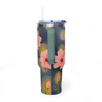 40oz Backlit Flowers Vacuum Tumbler