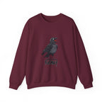 Crewneck Sweatshirt — Screaming Crow Graphic with "FUC AWF" Text