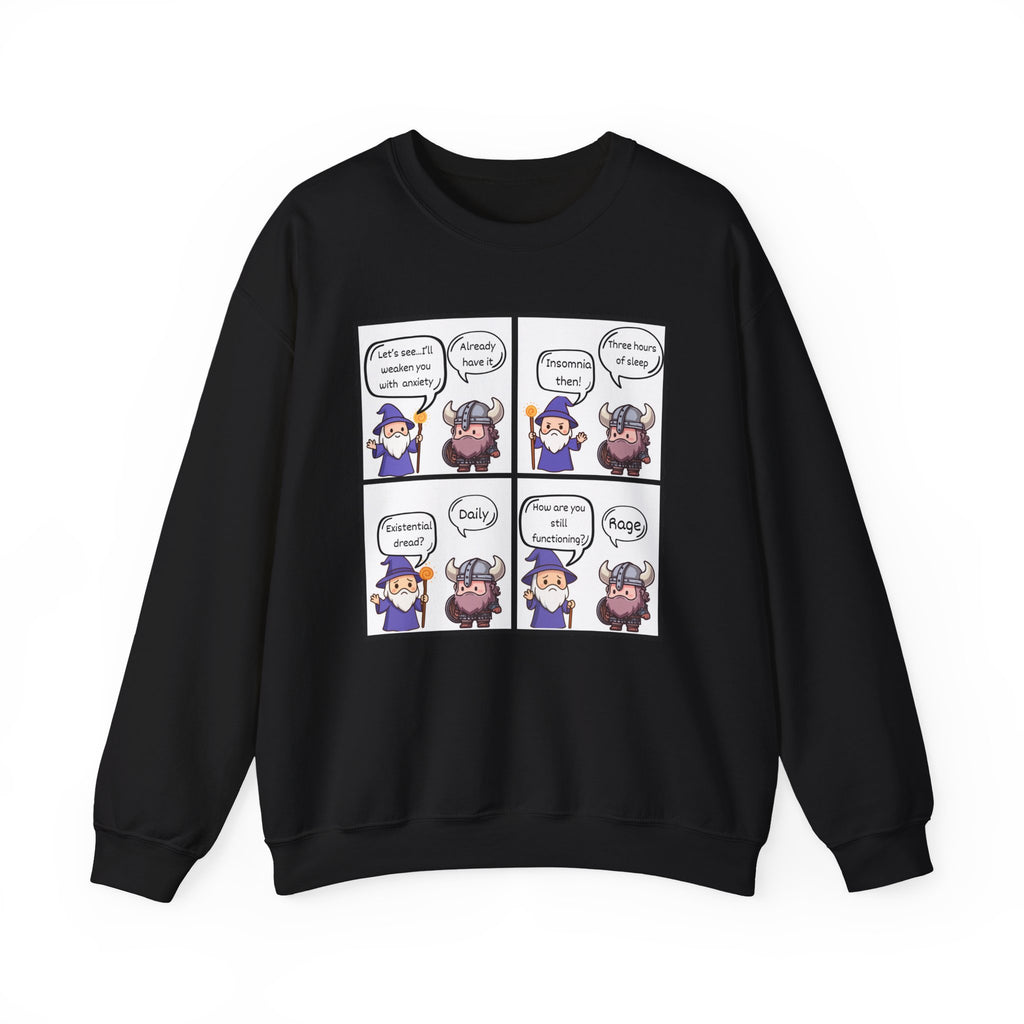 Comic D&D Sweatshirt — Cute Panel Cartoon Crewneck